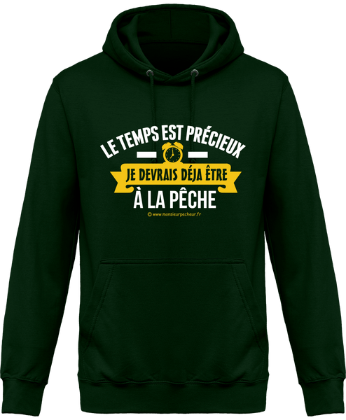 Sweat Capuche Je devrais déjà être à la pêche
