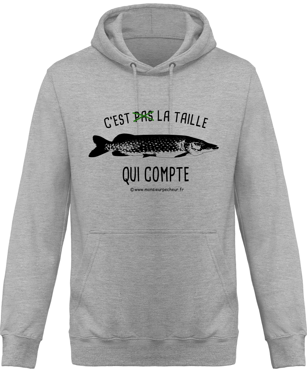 Sweat Capuche C'est la taille qui compte (brochet)