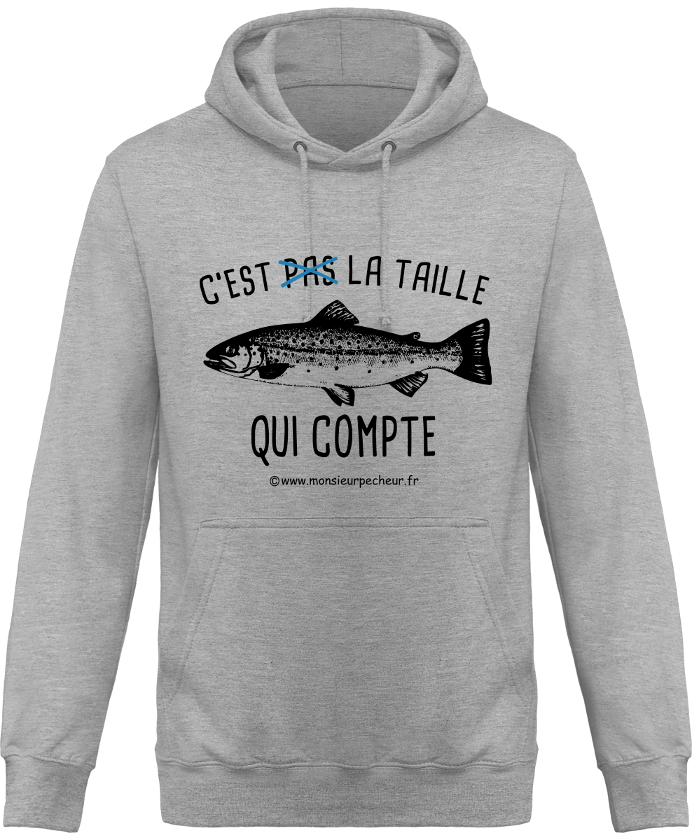 Sweat Capuche C'est la taille qui compte (Truite)