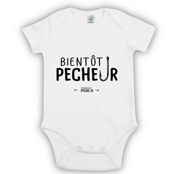 Body bébé pêcheur - Bientôt pêcheur - Cadeau pêcheur - Blanc