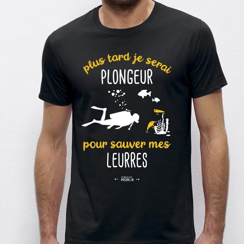 Tshirt pêche - Plus tard je serai plongeur