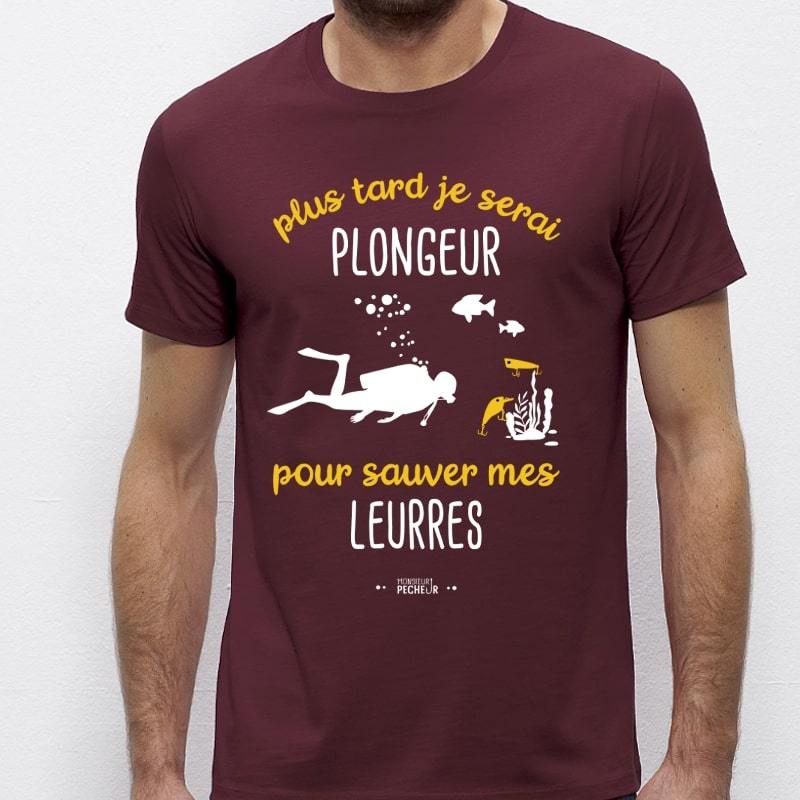 Tshirt pêche - Plus tard je serai plongeur