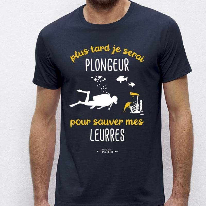 Tshirt pêche - Plus tard je serai plongeur