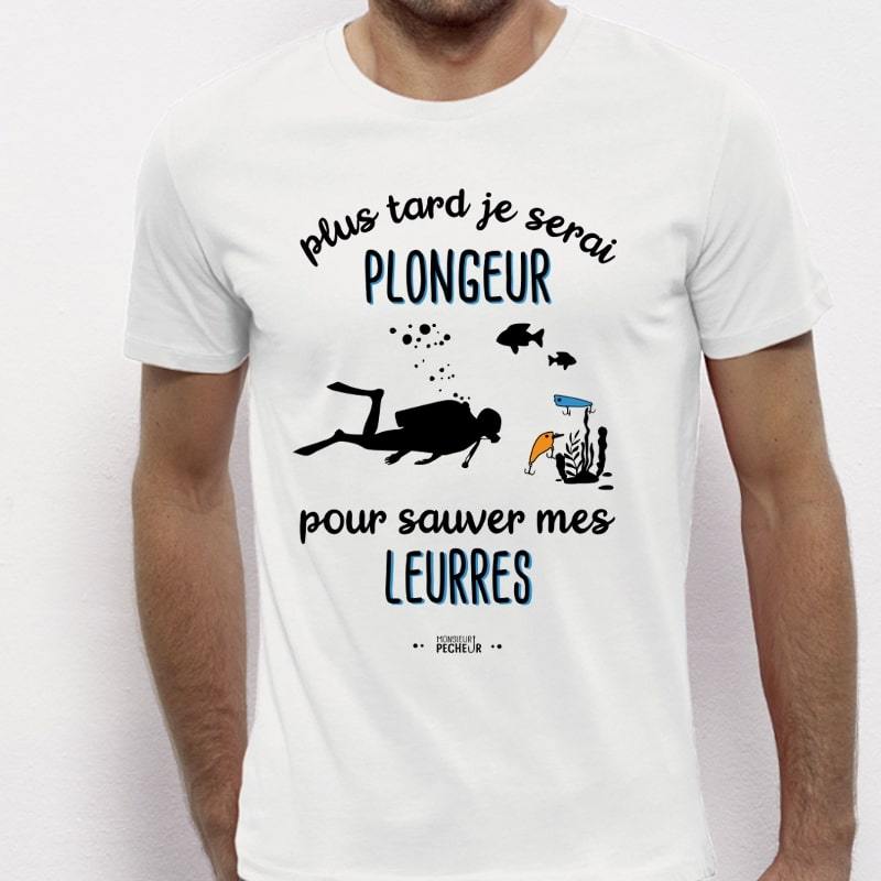 Tshirt pêche - Plus tard je serai plongeur