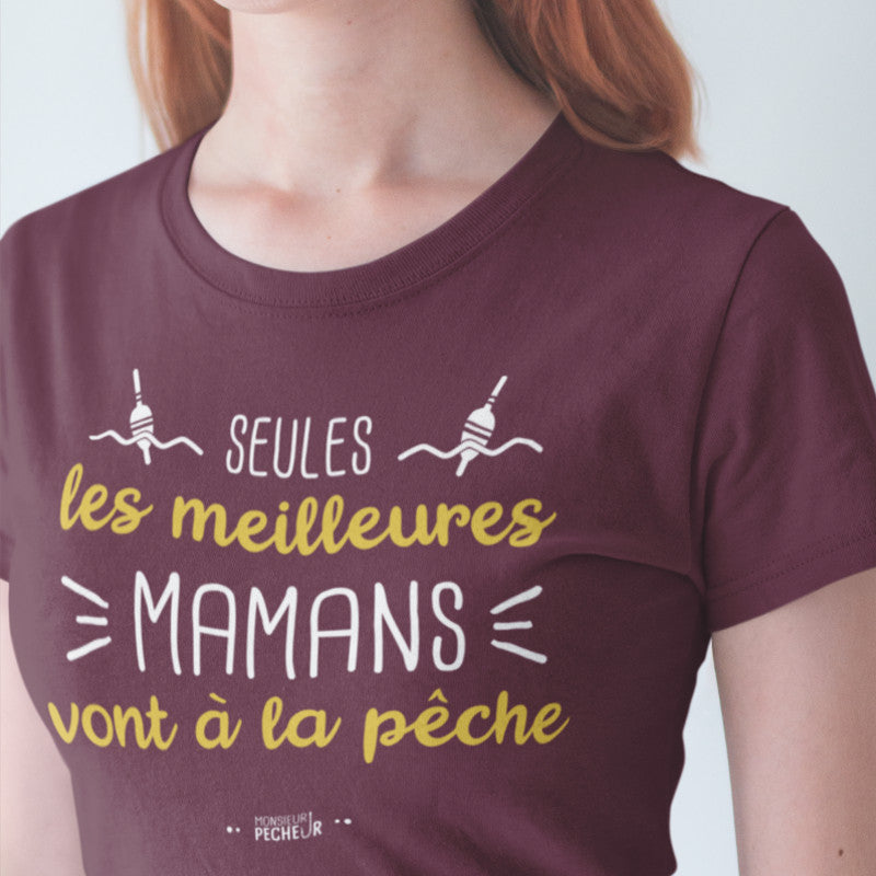 T-shirt Femme Les vraies mamans vont à la pêche