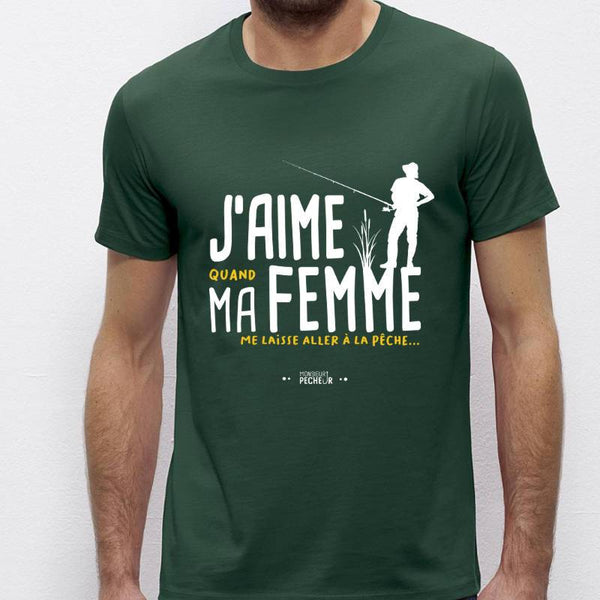 T-shirt pêcheur - J'aime ma femme