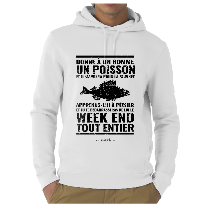 Sweat Capuche Donne à un homme un poisson