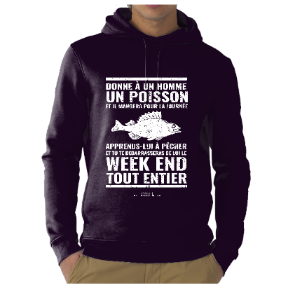 Sweat Capuche Donne à un homme un poisson