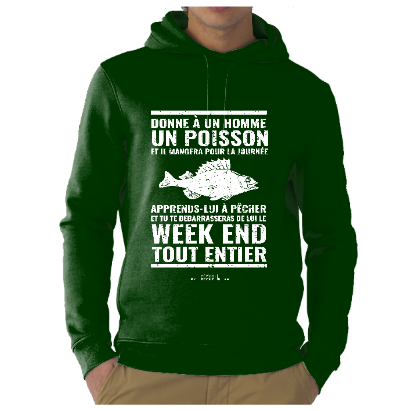 Sweat Capuche Donne à un homme un poisson