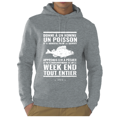 Sweat Capuche Donne à un homme un poisson