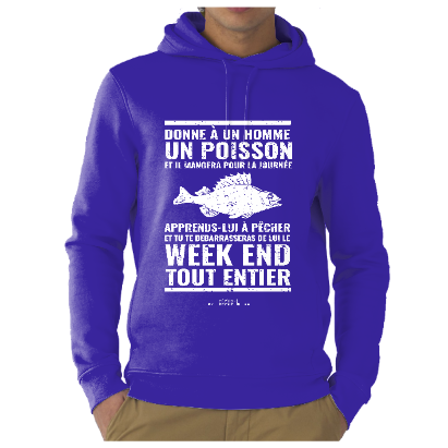 Sweat Capuche Donne à un homme un poisson