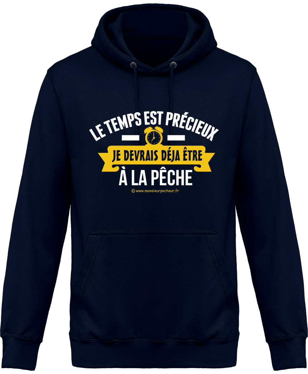 Sweat Capuche Je devrais déjà être à la pêche