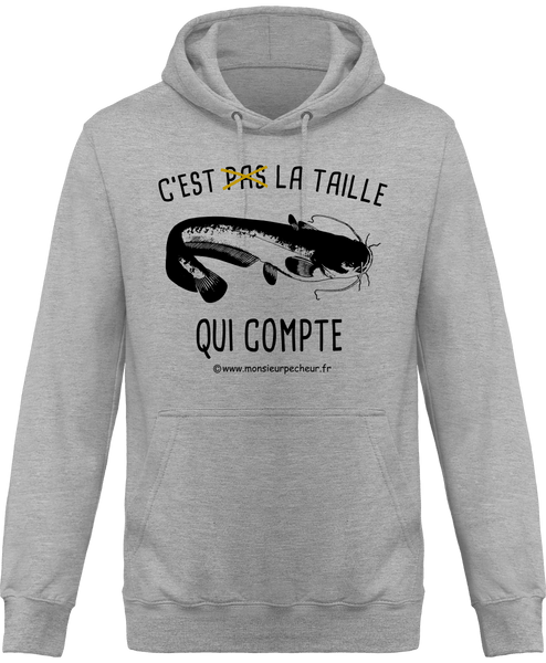 Sweat Capuche C'est la taille qui compte (Silure)