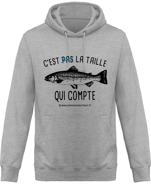 Sweat Capuche C'est la taille qui compte (Truite)