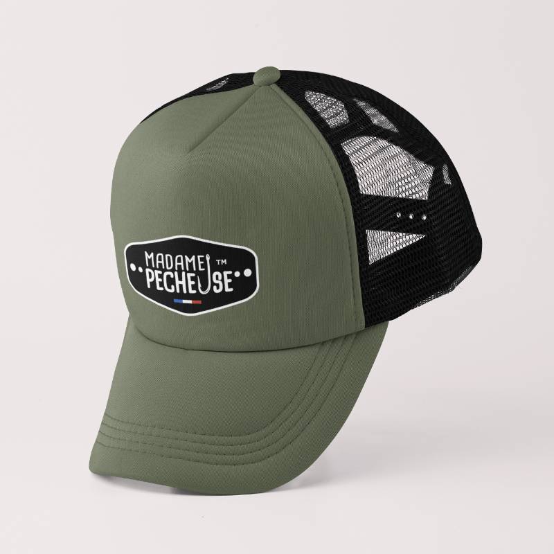 Casquette filet femme - Madame Pêcheuse - Olive black - Cadeau Pêcheuse