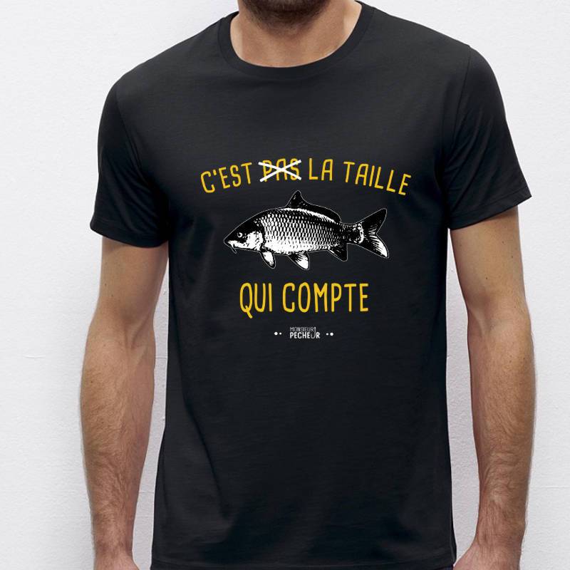Tshirt carpiste - La taille qui compte (carpe)