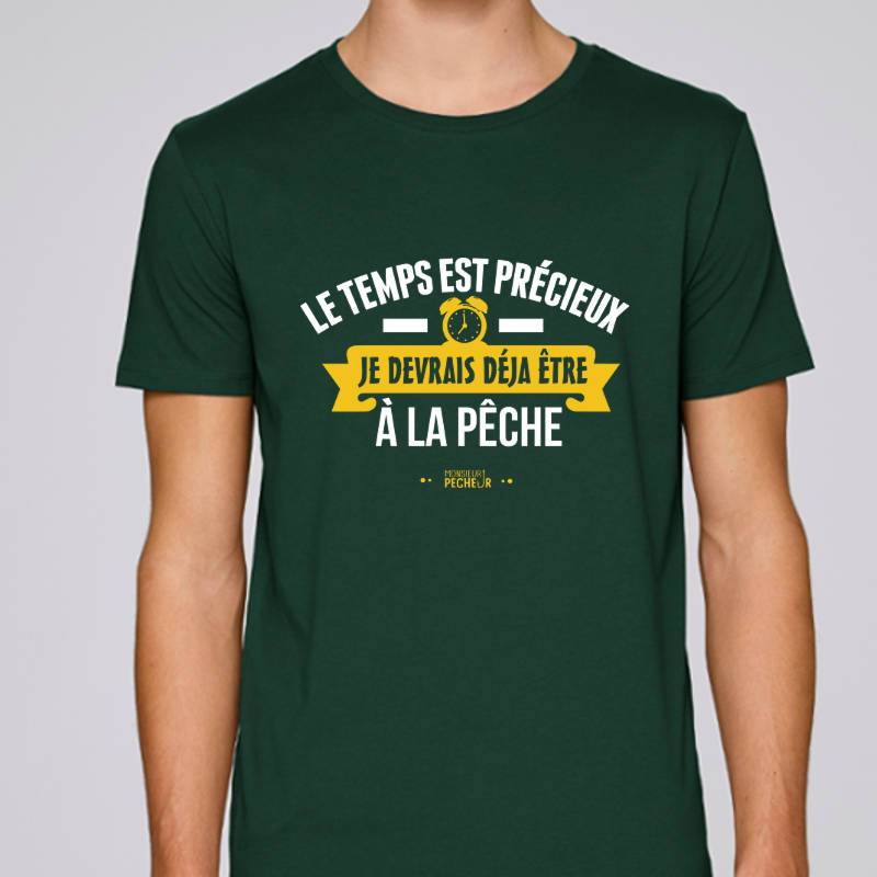 Tshirt humour pêche - Le temps est précieux