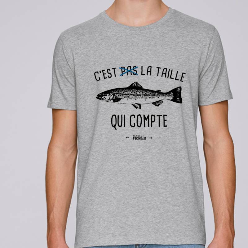 T-shirt pêcheur - La taille qui compte (Truite)