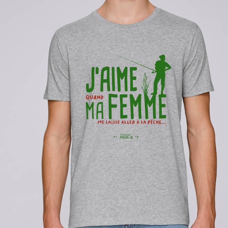 T-shirt pêcheur - J'aime ma femme