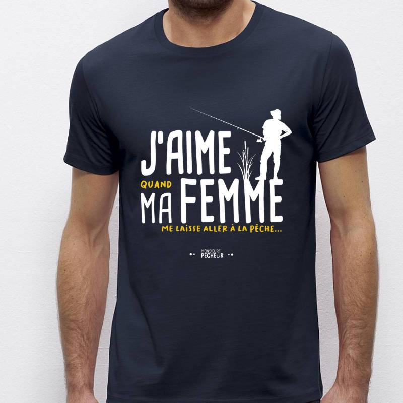 T-shirt pêcheur - J'aime ma femme