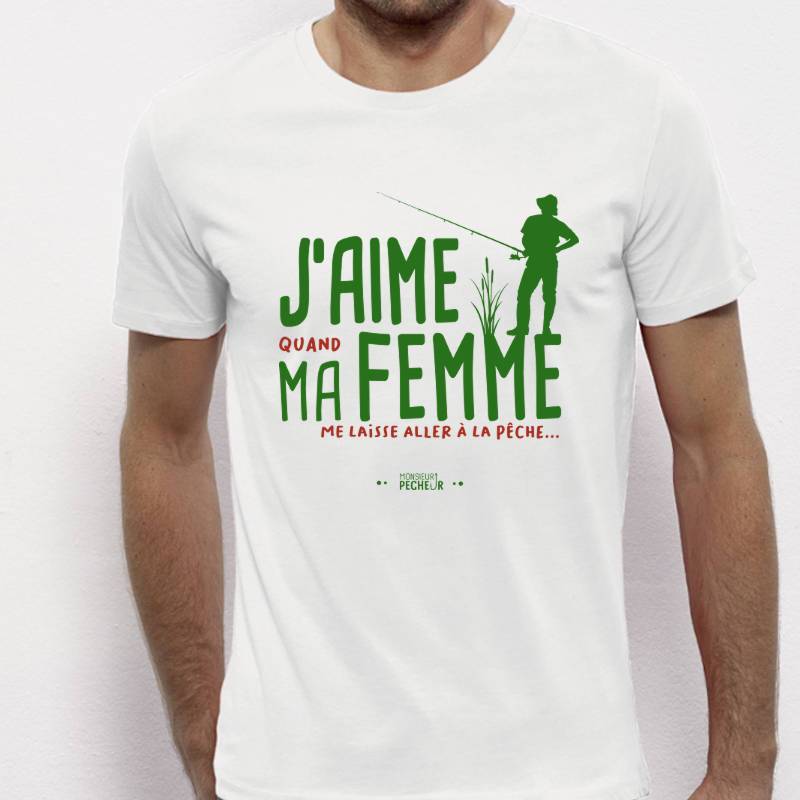 T-shirt pêcheur - J'aime ma femme