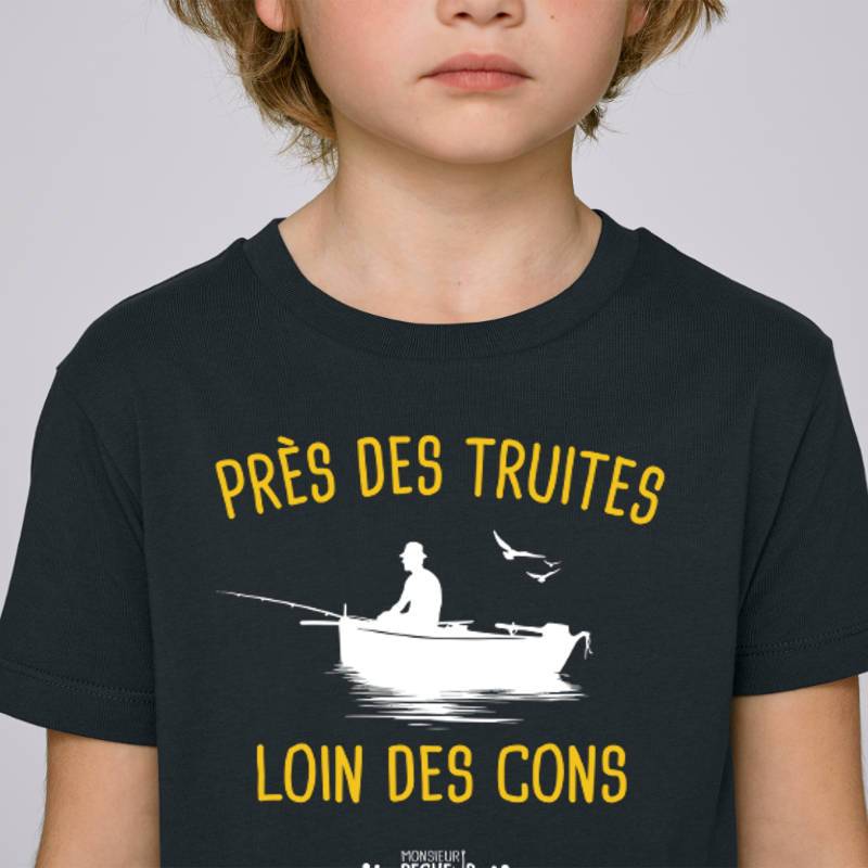 T-shirt enfant Près des truites, loin des cons