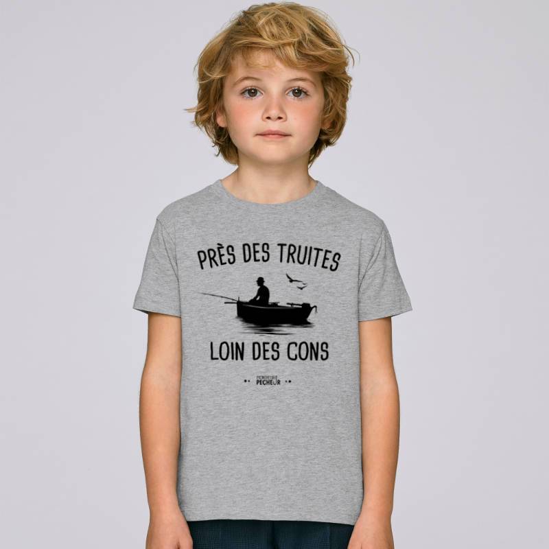 T-shirt enfant Près des truites, loin des cons