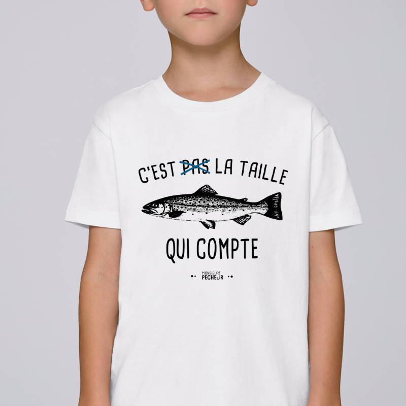 T-shirt enfant C'est pas la taille (truite)