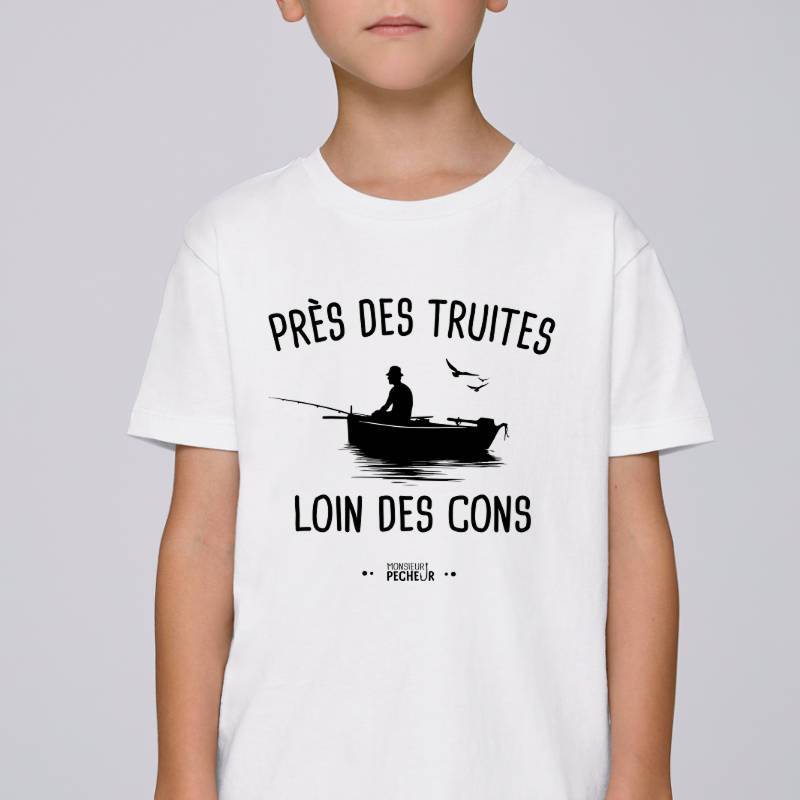 T-shirt enfant Près des truites, loin des cons