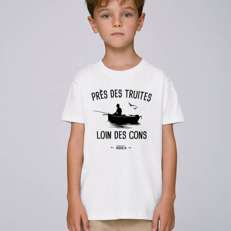 T-shirt enfant Près des truites, loin des cons