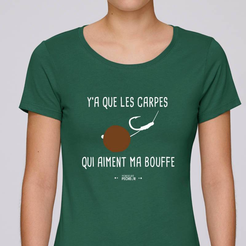T-shirt Femme Y'a que les carpes qui aiment ma bouffe