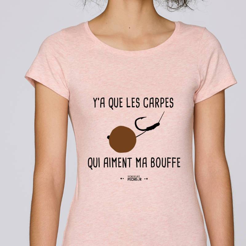 T-shirt Femme Y'a que les carpes qui aiment ma bouffe