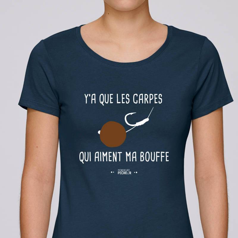 T-shirt Femme Y'a que les carpes qui aiment ma bouffe